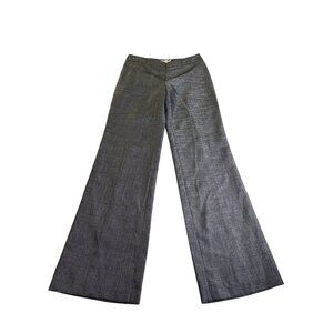 Vintage Y2K Alberto Makali Gray Plaid Wide Leg Dress Pants 4 Academia Preppy
